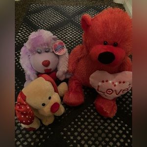 Valentines day Plush stuffed animals - set of 3